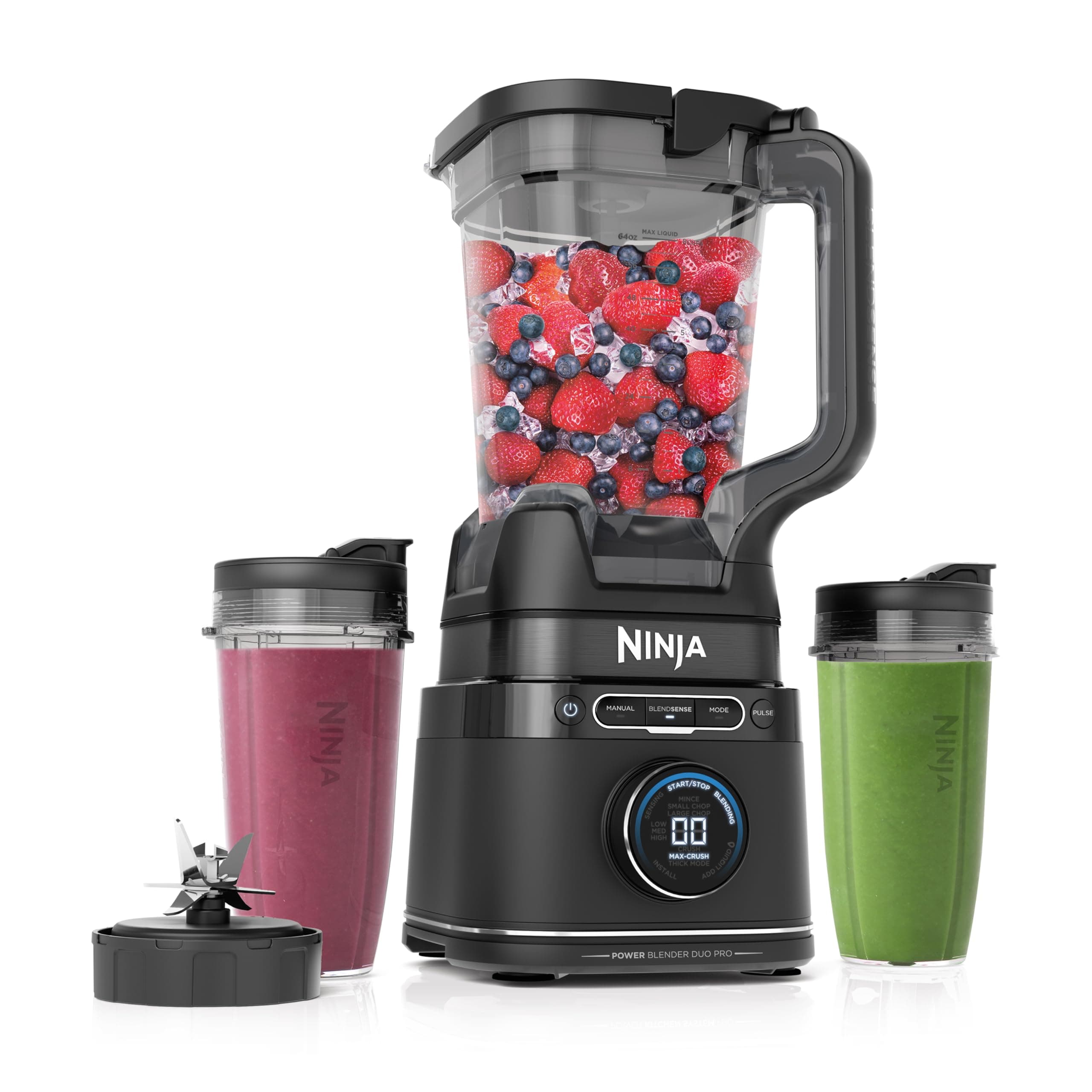 Ninja Detect Power Blender Pro Blender with BlendSense Technology for Smoothies, Food, Compact, Personal Portion, 1,800 Watts of Power, 2.1L Jug, (2) 0.71L Cups, Black, TB301