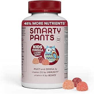 Vitamins Kid's Gluten-free Cherry Berry Daily Gummy Vitamins with Omega 3 Fish Oil/Methyl B12/Vitamin D3 & B6 (120 Pieces)