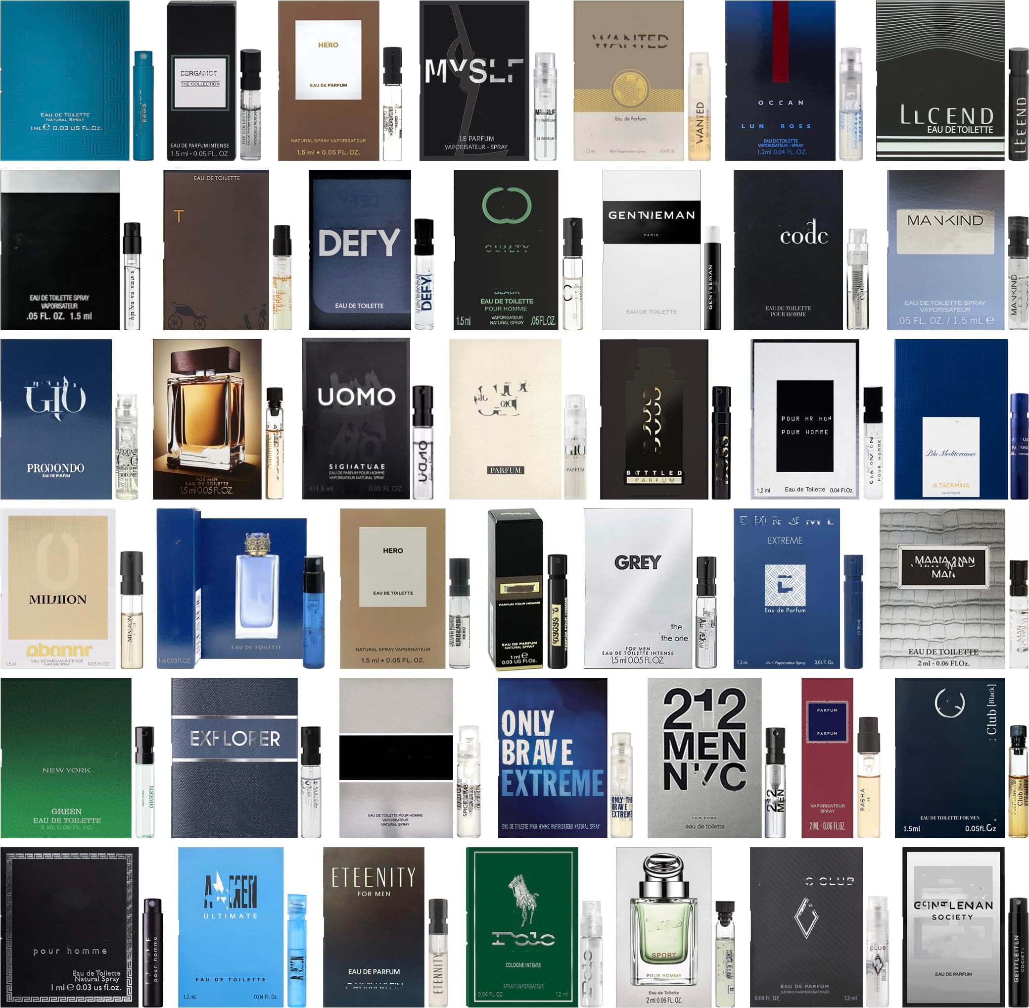 JRoBeauty Cologne High End Fragrance Sampler Set for Men - (Pack of 8 Sample Vials)