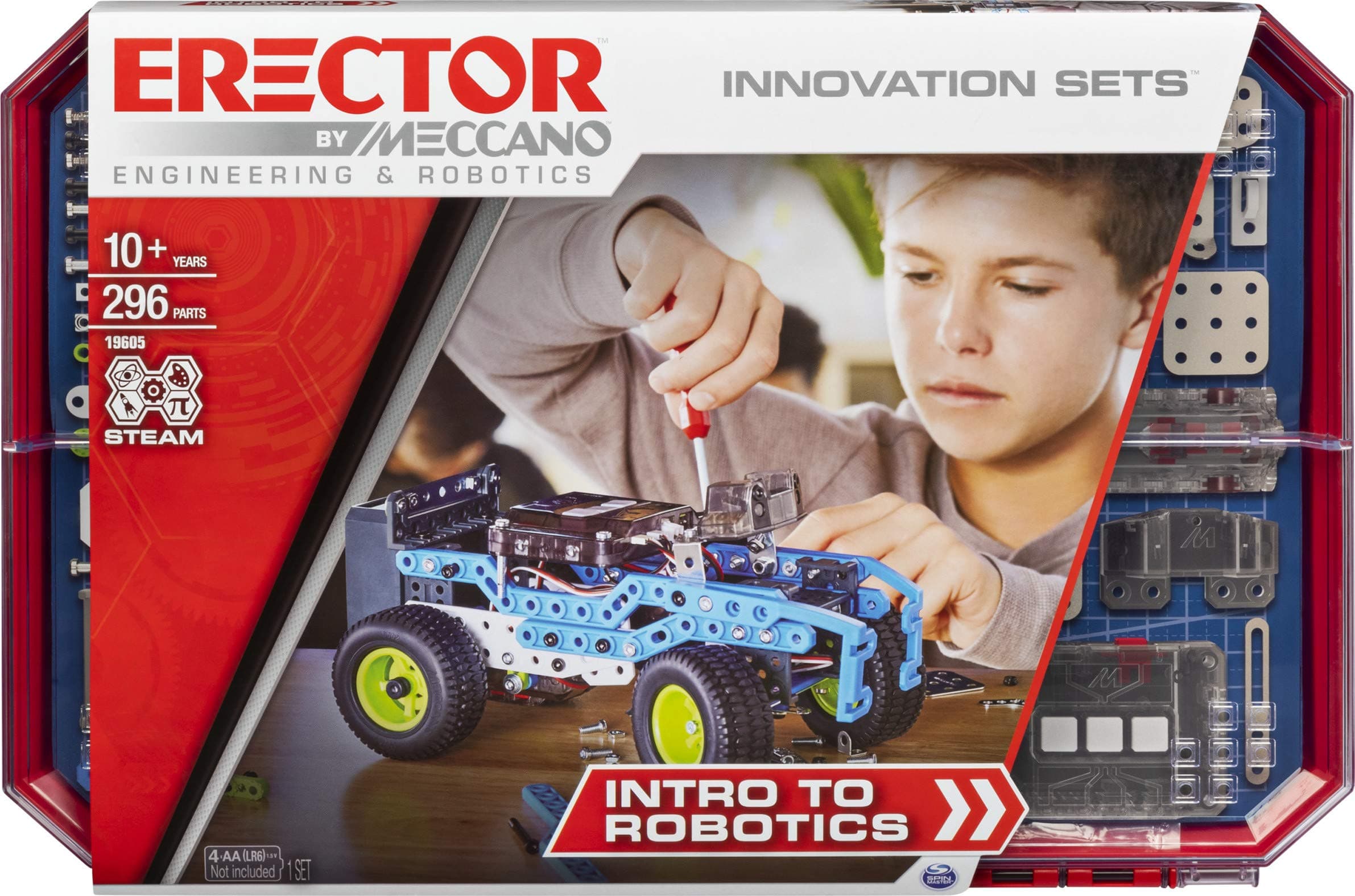 Erector, Intro to Robotics Innovation Set, S.T.E.A.M. Building Kit with Sensors and Real Motor