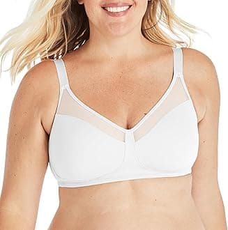 Women's 18 Hour Minimizer Smoothing Full-Coverage Wireless T-Shirt Bra with Mesh Trim