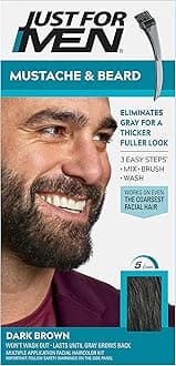JUST FOR MEN Color Gel Mustache & Beard M-45, Dark Brown (Pack of 4)4