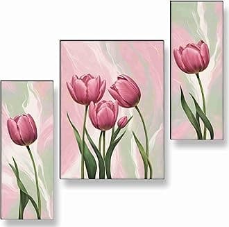 SAF flower pot Paintings for Wall Decoration - Set Of 3, 3d modern art Painting for Living Room Large Size with Frames for Home Decoration, Hotel, Office painting 50.8 cm x 30.48 cm A-JM-36059