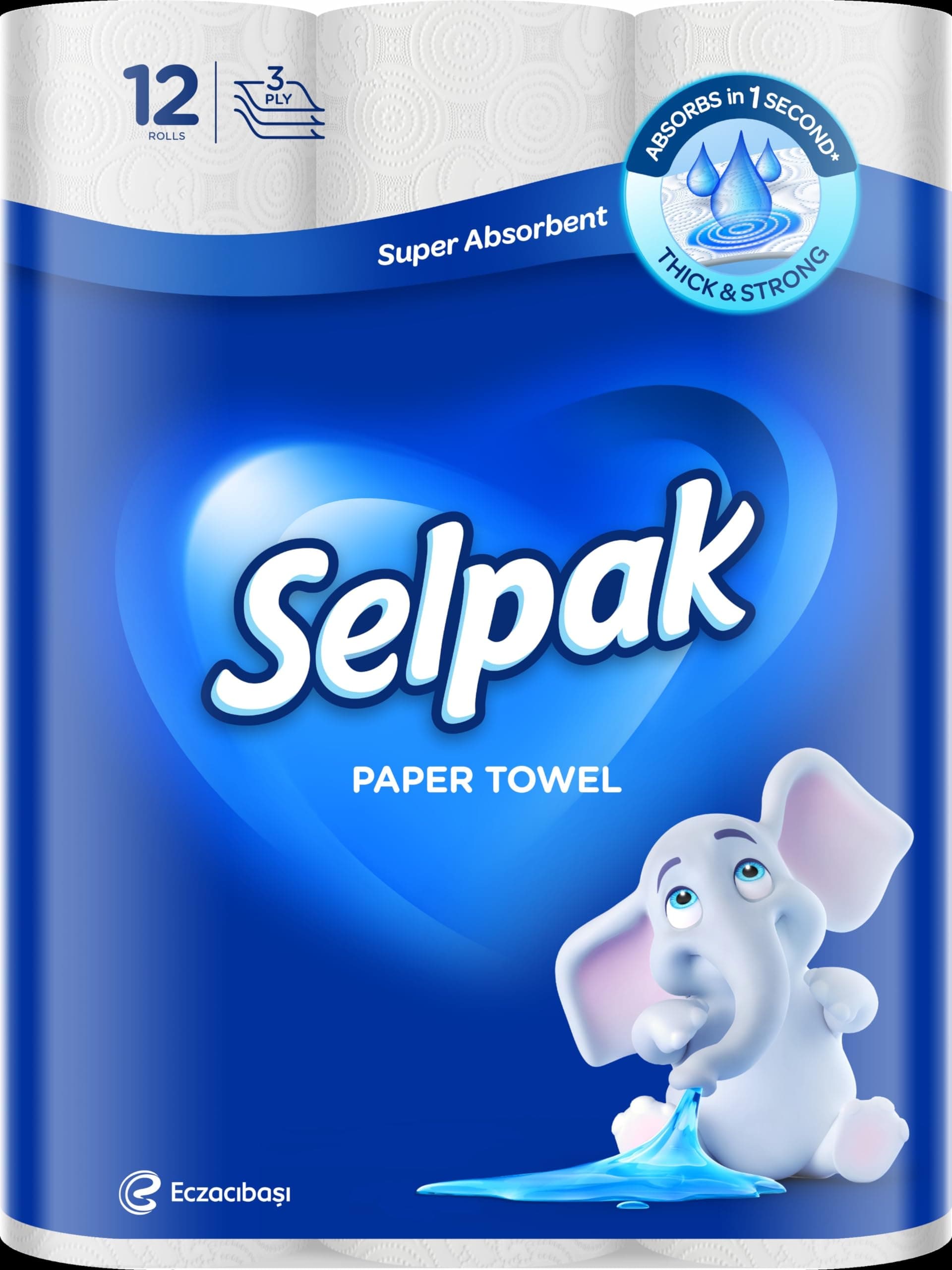 Selpak | レギュラーキッチンペーパータオルロール | 12ロールパック