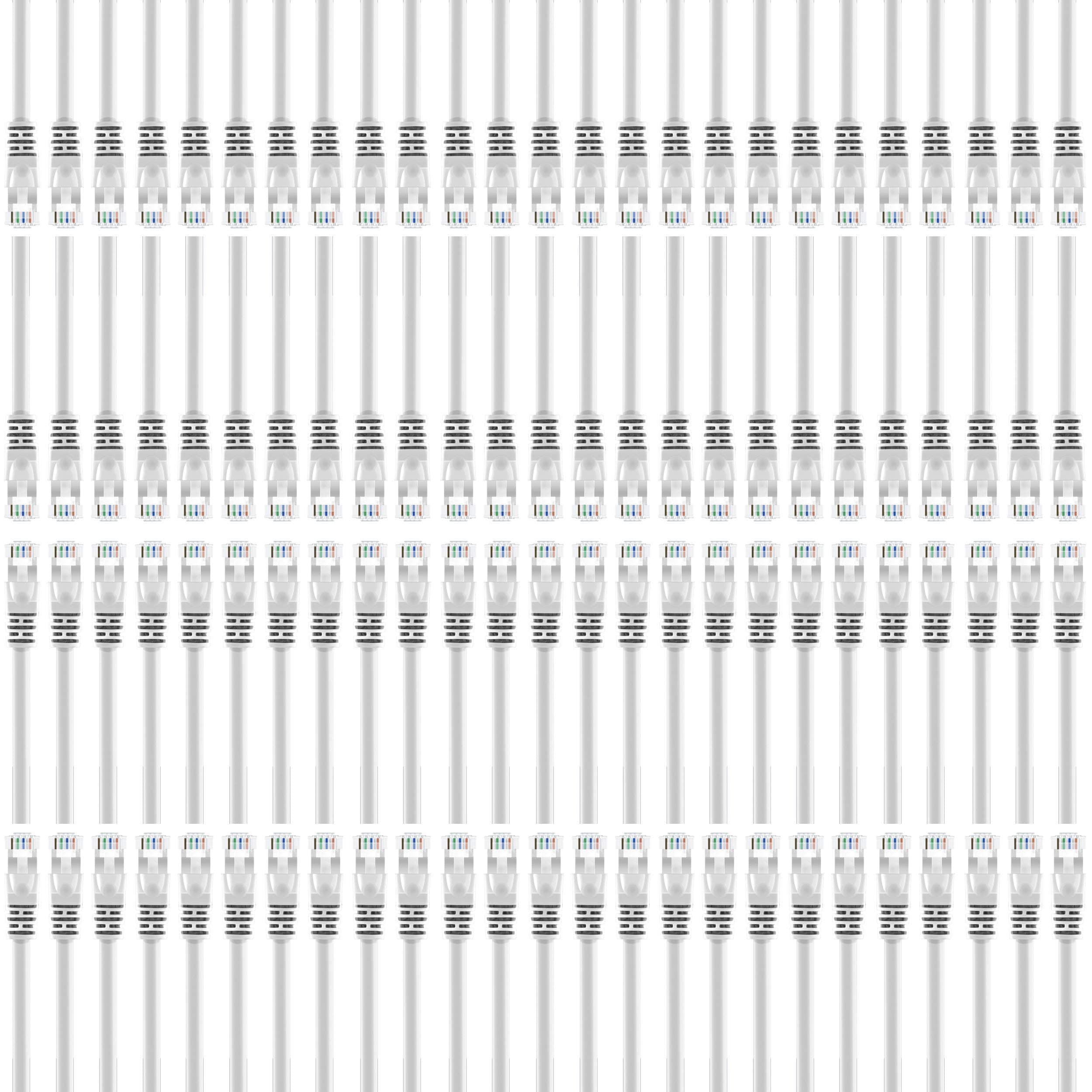 GearIT Cat 6 Ethernet Cable 1 ft (100-Pack) - Cat6 Patch Cable, Cat 6 Patch Cable, Cat6 Cable, Cat 6 Cable, Cat6 Ethernet Cable, Network Cable, Internet Cable - White 1 Foot