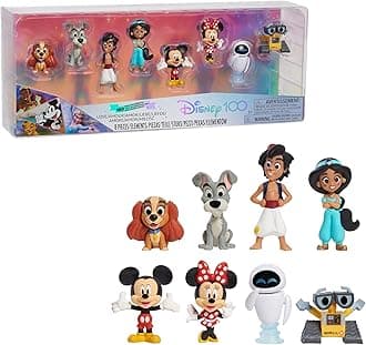 Disney 100 Just Play 100 Years of Love Collection Limited Edition 8 Piece Figure Pack Officially Licensed Toy for Kids Ages 3+ Gift Present