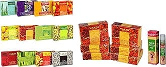Vaadi Herbals Assorted Handmade Herbal Soaps, 75g (Pack of 12) & Super Value Saffron Skin Whitening Therapy Soap, 75g (Pack Of 6) & Nail & Cuticle Oil, 10ml
