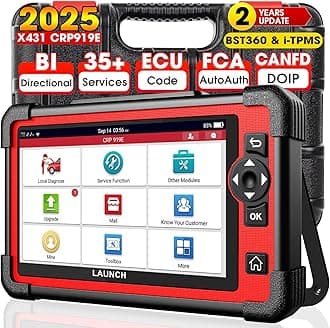 LAUNCH CRP919E OBD2 Diagnostic Device, Japanese 35+ Special Reset Function, Active Testing, All Vehicle System Diagnostics, ECU Coding, Car Scanning Tool, Compatible with BMW Benz, Maserati, Daihatsu