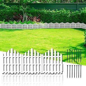 No-Dig Garden Edging Border 13FT Landscape Edging 14.6 Inch Tall for Flower Bed Fence, 14pcs Garden Lawn Edging with Stakes