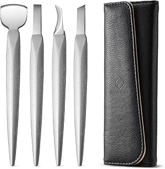 FERYES Pedicure Knife Ingrown Toenail Kit, 4 PCS Professional Pedicure Tool Kit, Top Notch Foot Blade (Leather case included)