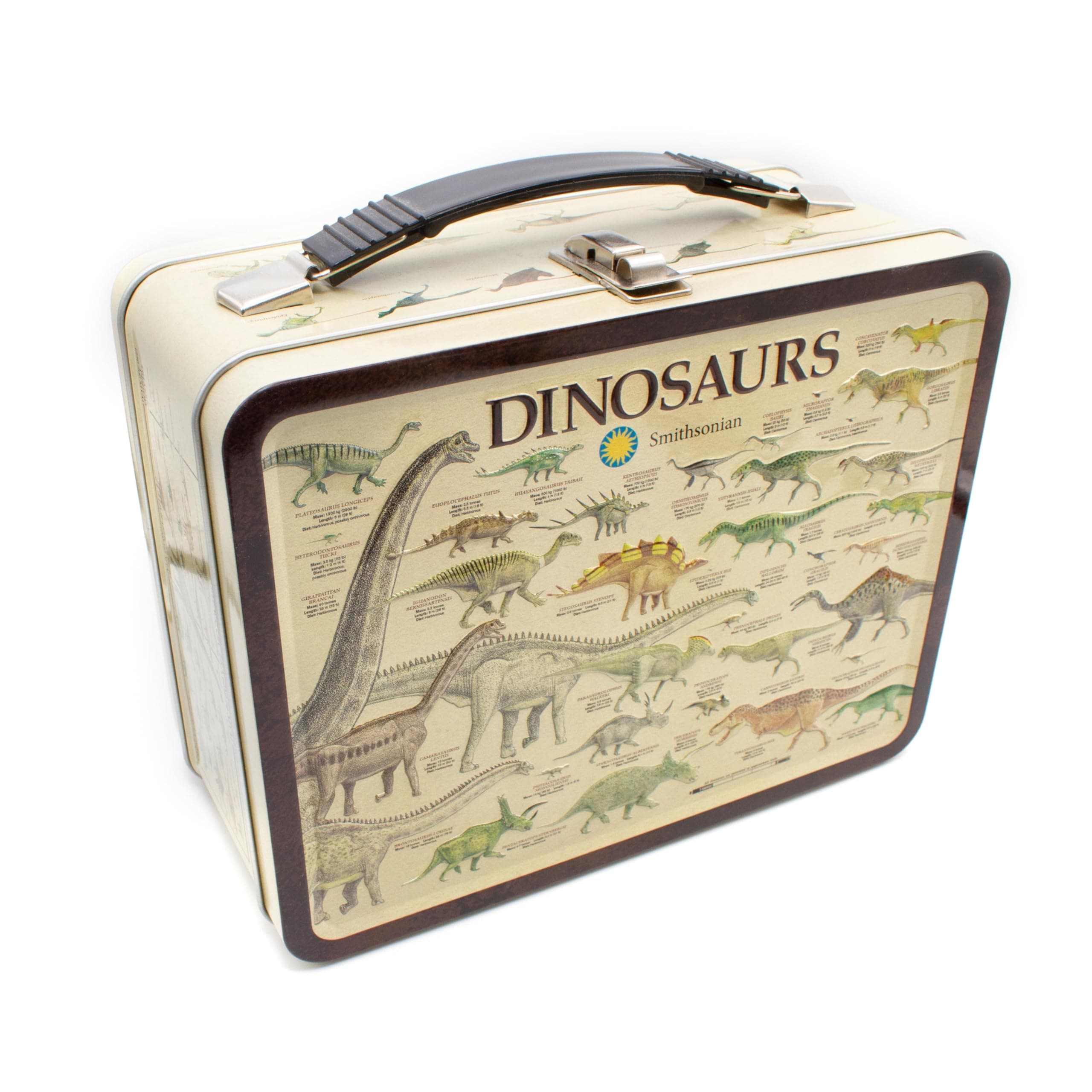 AQUARIUS Smithsonian Dinosaurs Large Fun Box - Sturdy Tin Storage Box with Plastic Handle & Embossed Front Cover - Officially Licensed Merchandise & Collectible Gift