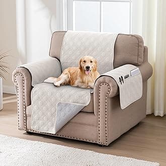 H.Versailtex 100% Waterproof Sofa Cover Non-Slip Sofa Slipcovers Couch Coverss from Pets Seat Width 55CM (1 Seater, Beige)