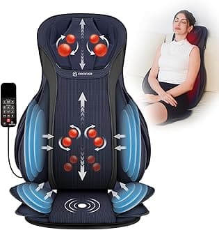 COMFIER Shiatsu Back Massager with Heat,Massage Chair Pad with Tapping,Kneading Massage Seat Cushion with Compression,Adjustable Height Chair Massager for Office Chairs,Gift for Mom,Dad