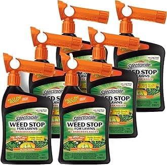 Weed Stop For Lawns Plus Crabgrass Killer Concentrate 32 Ounces, QuickFlip Hose-End Sprayer, 6 Pack