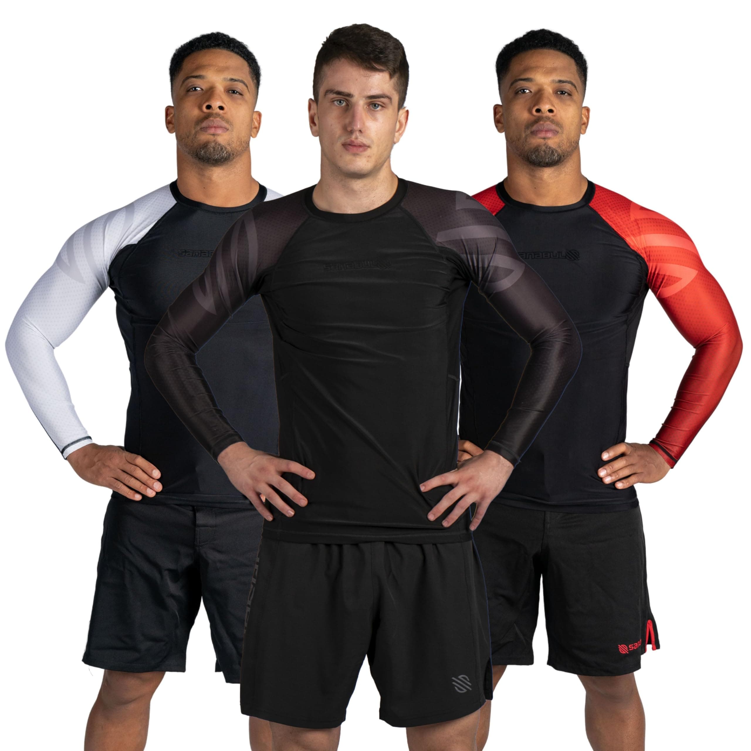 Essentials Long Sleeve Compression Training Rash Guard for MMA BJJ Wrestling (Medium, All Black)