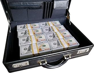 Big Screen Stacks | Fake Money Briefcase with $350,000 New Edition U.S Prop Money Dollars | Filled with 35 Prop Money Stacks Of Realistic $100 Bills | UK Seller.