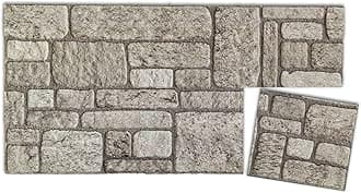 IZODEKOR 3D Brick Effect Wall Panels - Cladding, Stone Look, Styrofoam Panels for Living Room, Kitchen, Bathroom, Balcony, Bedroom, Back of Counter, and Teras | Backyard (10" x 10" Sample)