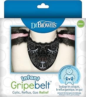 Dr. Brown's Infant Gripebelt for Colic Relief, Heated Tummy Wrap, Baby Swaddling Belt for Gas Relief, Natural Relief for Upset Stomach in Babies and Toddlers, Lamb,0-3m