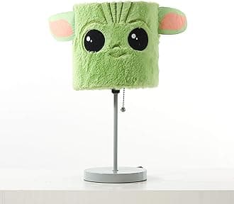 Star Wars The Mandalorian “The Child” Plush Shade Table Lamp ,Green Kids Bedroom & Playroom Lighting Décor