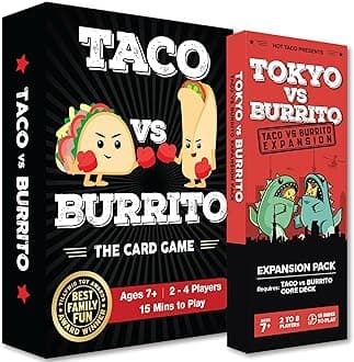 Card Game + Tokyo vs Burrito Expansion Bundle - Family Game Night and Party Game for Kids, Teens, and Adults - 2-8 Players - Created by a 7 Year Old
