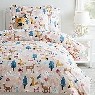 LORETO - A QUALITY LINEN BRAND 100% Cotton Bedsheet for Single Bed, 1 Single Bedsheet with 1 Pillow Cover | 144 TC Kids Single Bedsheet Cotton, Peach Baby Animals Pattern