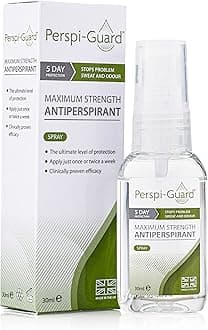 Perspi-Guard Maximum Strength Antiperspirant Spray, Strong Deodorant for Excessive Sweating & Hyperhidrosis Treatment, Lasts up to 5 Days - Unscented (30ml)