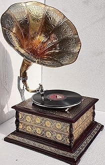 Sponsored Ad - Gramophone Player Original Gramophone Record Player Working with Hand Key Without Eelecricity