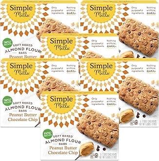 Almond Flour Snack Bars (Peanut Butter Chocolate) with Organic Coconut Oil, Chia Seeds, Sunflower Seeds, and Flax Seeds, 6oz, 6 Count