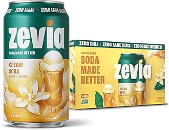 Zevia Zero Calorie Soda, Cream Soda, 12 Ounce Cans (Pack of 6)