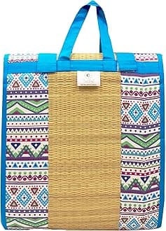 Home Tex Life Kora Grass Cushion Sleep Healthy, Easy Portable and Folding Mat (Africana,2.5 X 6 Ft,15 Mm Thickness)