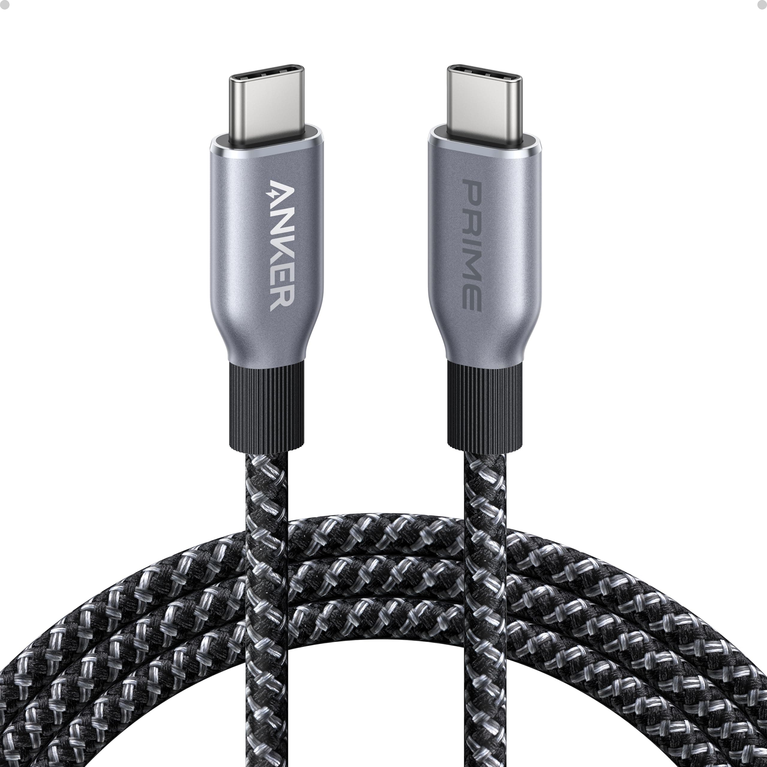 Anker Prime USB C to USB C Cable, 240W Fast Charging Cord, Upcycled-Braided Nylon with 100-Year Bend Durability for iPhone 17 Series, MacBook, Galaxy S24(6 FT)