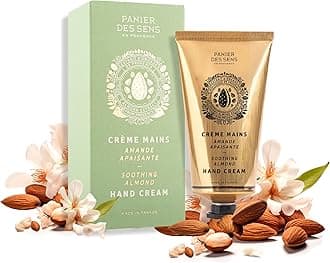 Panier des Sens - Hand Cream for Dry Cracked Hands - Almond Hand Lotion with Sweet Almond Oil & Shea Butter - Vitamin E Skin Moisturizer with 97% Natural Ingredients - Made in France, 2.5 fl oz
