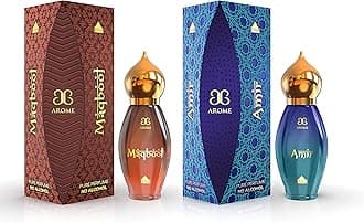 Arochem Taj Edition Attar Combo Pack of MAQBOOL and AMIR (9ml Each) | Pure Attar Perfume | No Alcohol Unisex Perfume Roll-On For Men And Women