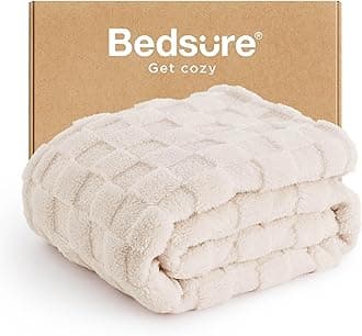 GentleSoft Twin Blanket for Bed Cream - Super Soft Cozy Blankets for Kids Girls, Cute Fuzzy Fleece Throws for Bedroom Couch, 60x80 Inches