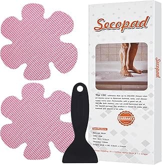 Bathtub Stickers Non-Slip, Safety Shower Treads Adhesive Appliques with Premium Scrape (Pink)