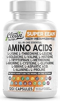Clean Nutraceuticals Amino Acids Supplement L-Lysine, L-Threonine, L-Leucine, Isoleucine, Valine, L-Histidine, L-Tryptophan, L-Methionine, L-Arginine, L-Cysteine, L-Glutamine, L-Serine, Aspartic Acid