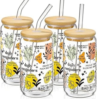 Glass Cups with "Daily Reminders"