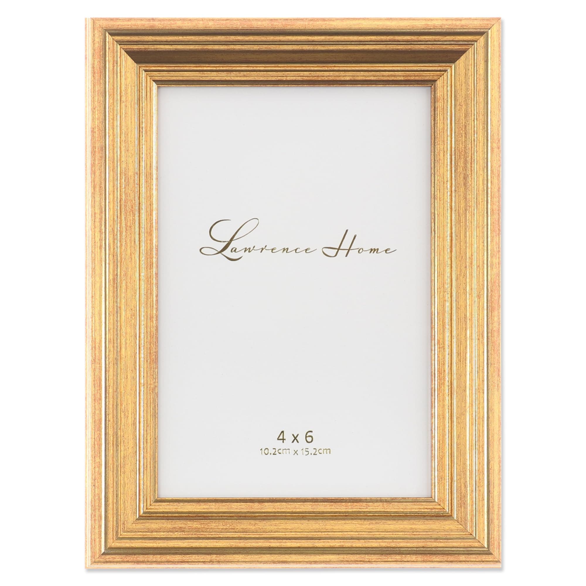 Lawrence Frames Sutter Burnished Picture Frame, 4 by 6-Inch, Gold