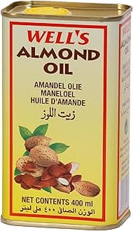 Wells 100% Pure Almond Oil Packed and Imported from Spain 400ML | Sweet Almond Oil for Body, Skin & Hair | Helps Enhance Memory | for New Born Baby Massage | Beauty & Skin Massage