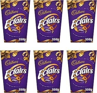Cadbury Eclairs, OFFICIAL, Milk Chocolate-Centred Caramel Sweets in Carton Boxes for Celebratory or Festive Sharing, 6 x 350 g