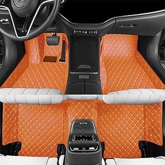 MUYEYANG Custom car Floor mat is Compatible for Mercedes-Benz，to All Models for Benz (2000-2025) C260/C200/S500/ A260/ B200，Luxurious ‌All-Weather car Floor MATS. (Orange.)