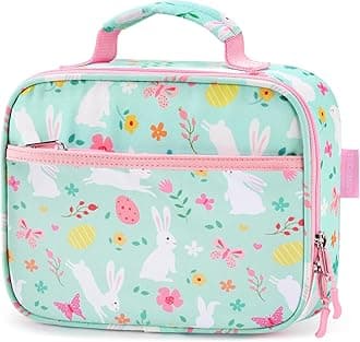 mibasies Kids Lunch Box for Girls Toddler, Insulated and Reusable Lunch Bag for School, Rabbit