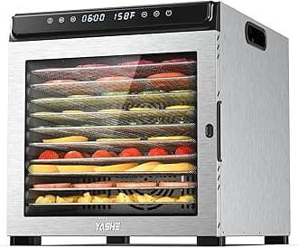 Food Dehydrator Machine, 10 Stainless Steel Food Dryer, 72H Timer and Temperature Control (95°F-167°F), 1100W Dehydrators for Food and Jerky, Herbs, Fruit, Dog Treats, Recipes Book Included
