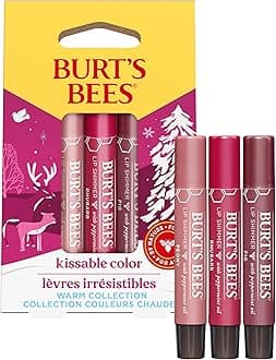 Burt's Bees Lip Shimmer Gift Set, Kissable Color, Warm Collection, 3-Pack, 0.09 oz.