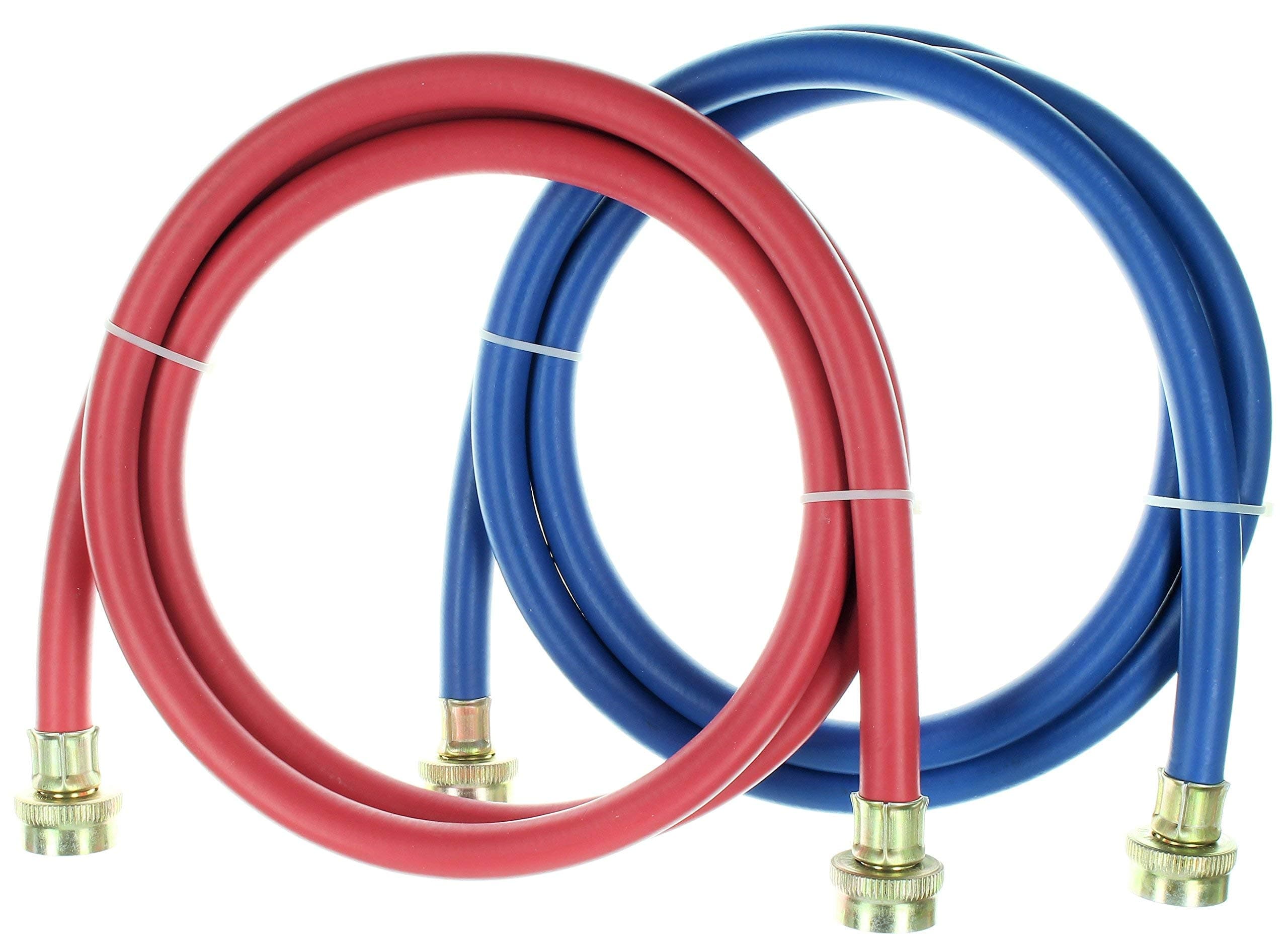 2 Pack Rubber Washing Machine Hoses (4 Foot) Color Coded by Kelaro