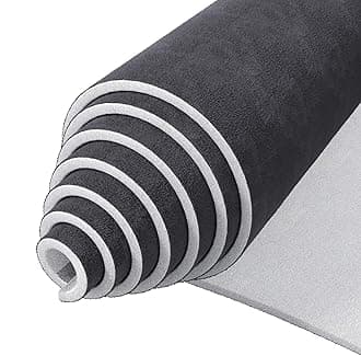 Babnecl Suede Auto Headliner Fabric 92" L × 60" W with Foam Backing - Tube Packaging - Dark Grey Interior Replacement Material for Car/Truck/SUV/RV Roof - Home Repair/DIY Headliner Material