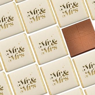 Burmont's Premium Gold Mr & Mrs Wedding Chocolate Neapolitans (25 Chocolates)