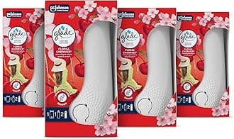 Glade Sense & Spray Air Freshener Holders and Refill, Motion Activated Automatic Odour Eliminator for Home, Floral Cherries, Pack of 4, (4 x Holder and 4 x 18 ml Refill), Packaging May Vary
