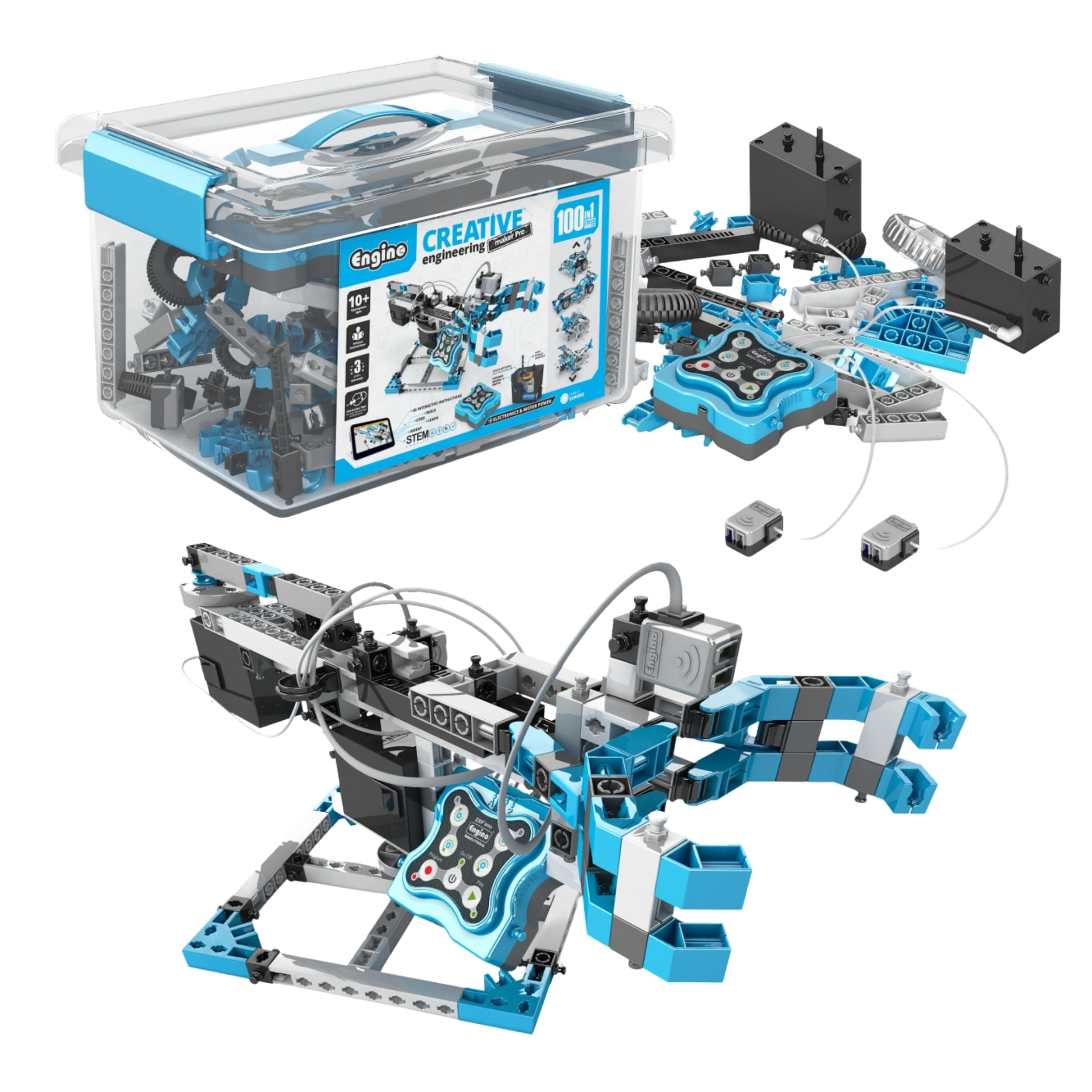 Engino Toys - Creative Engineering Maker Pro Robotised 100 Models Set | Robotics and STEM Activities | For Ages 10+