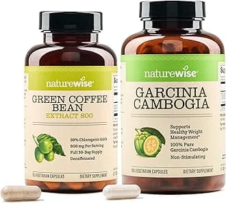 Green Coffee Bean 800mg and Garcinia Cambogia 180 Capsules Weight Goals Support